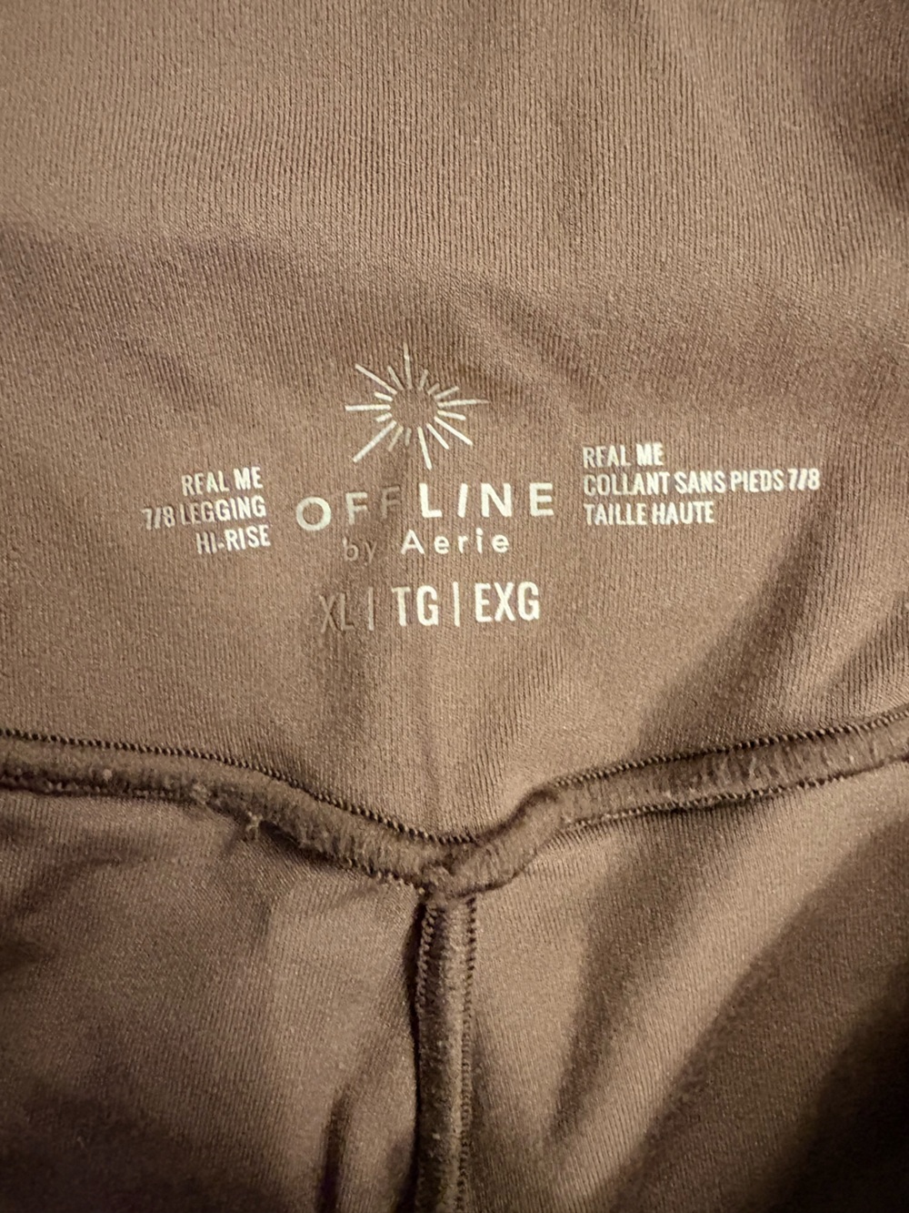 aerie Real Me 7/8 High-Rise Leggings in mocha brown XL